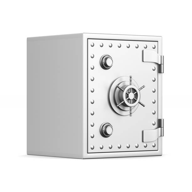 safe auf weißem hintergrund. isolierte 3d-bild - coin bank cash box safety deposit box lock stock-fotos und bilder