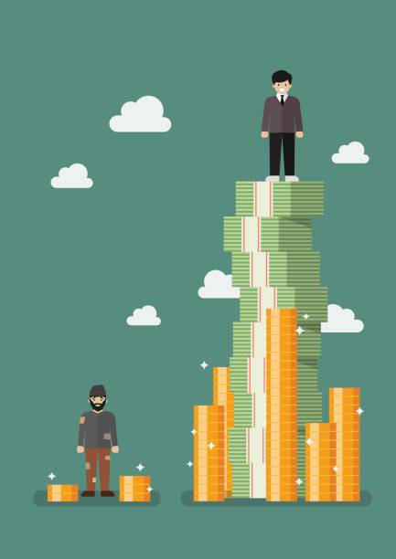 Gap between rich and poor Gap between rich and poor. Vector illustration suitable upper stock illustrations