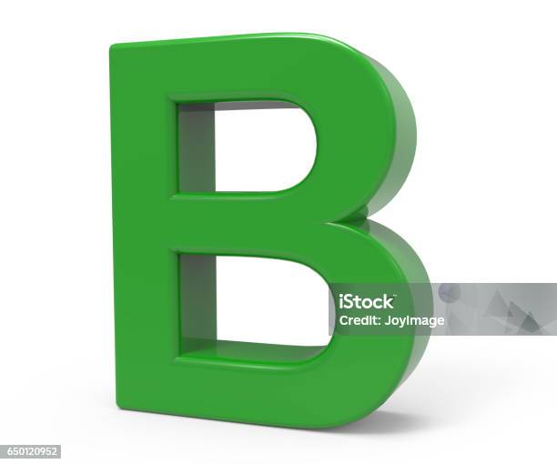 Letter B Green Sign Alphabet Text Capital Font Character 3d Render Graphic  Isolated On White Background Stock Photo - Download Image Now - iStock