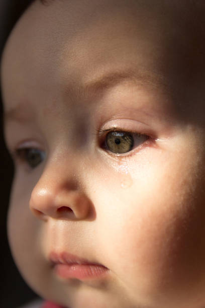 istock Sad face baby. A tear on the face 650129016