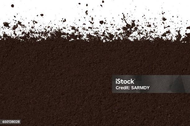 Clean Brown Texture Of Soil Isolated On White Background Stock Photo - Download Image Now