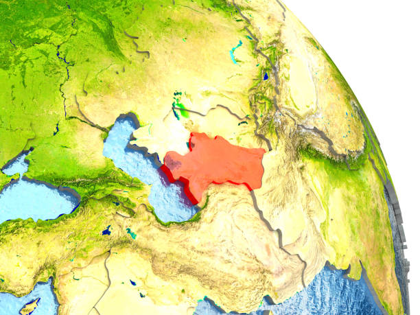 istock Turkmenistan on Earth in red 650150412