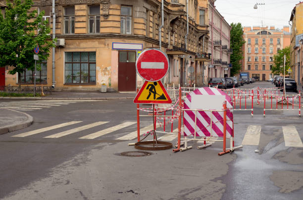 istock Road signs on the road. 650150558