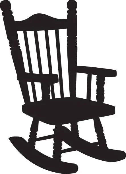 Vector illustration of Rocking Chair Silhouette