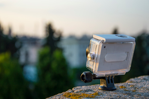 Sports camera in waterproof cover, Kielce, Poland