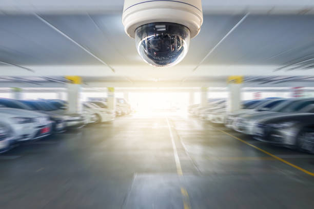 istock cctv camera installed on the parking lot to protection security 650174410