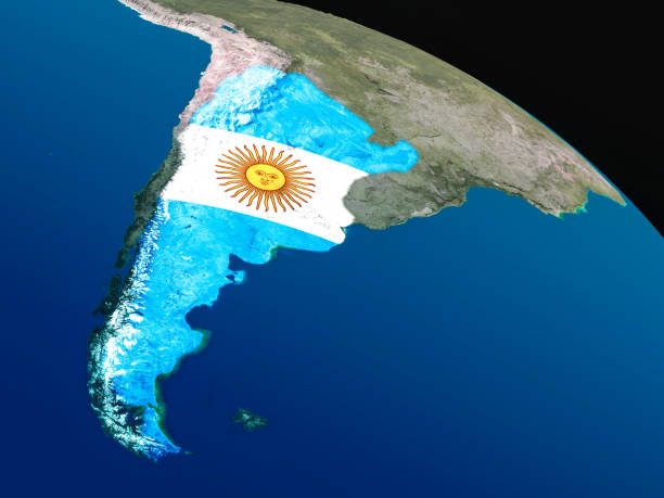 istock Flag of Argentina from space 650174896