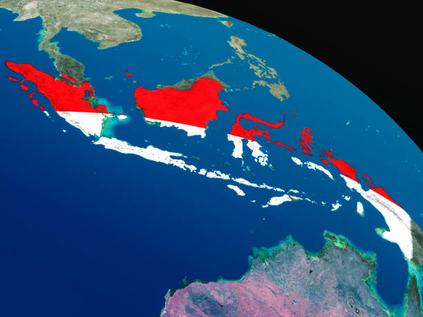 istock Flag of Indonesia from space 650174904
