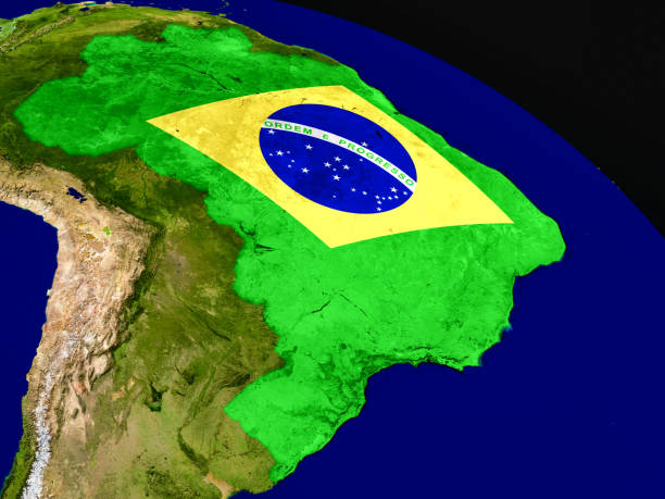 istock Flag of Brazil from space 650174934