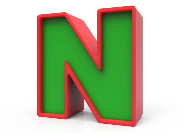 litera świąteczna 3d n - letter n alphabet three dimensional shape red zdjęcia i obrazy z banku zdjęć