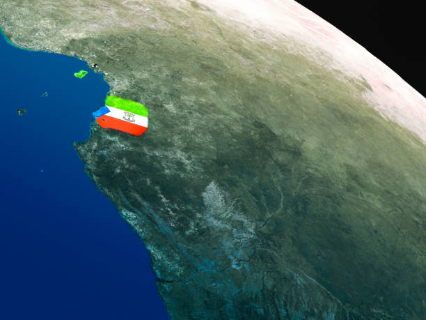 istock Flag of Equatorial Guinea from space 650175062