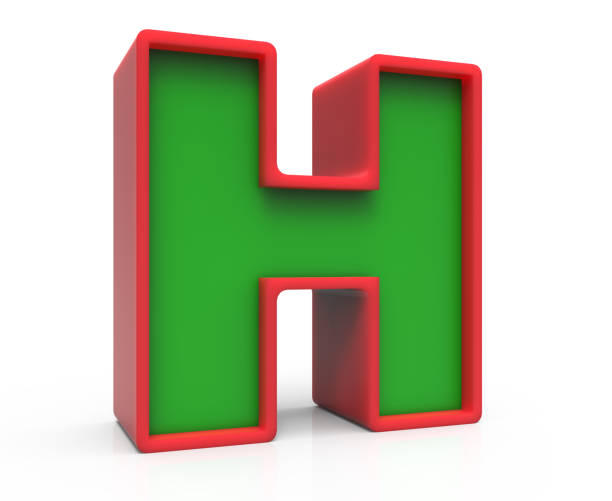 3d 크리스마스 편지 h - letter h alphabet three dimensional shape green 뉴스 사진 이미지