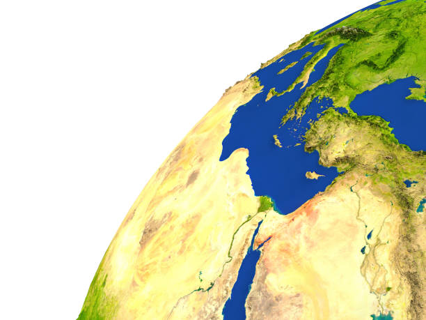 istock Country of Jordan satellite view 650183588