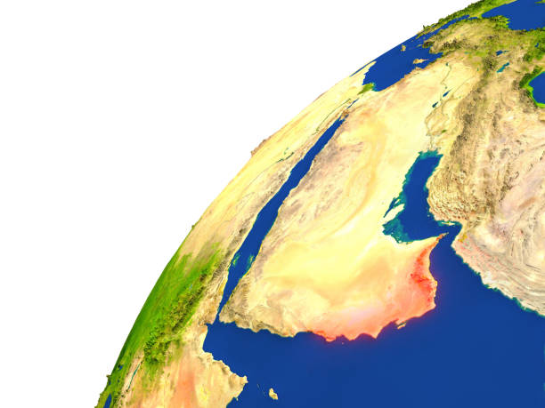 istock Country of Oman satellite view 650183600