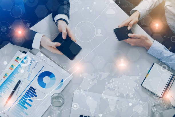 istock Business people meeting with technology 650191358