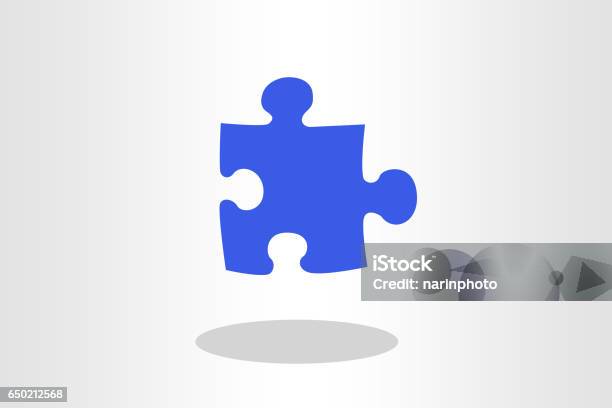 Puzzle Piece Against Plain Background Stock Illustration - Download Image Now - Abstract, Blue, Computer Graphic