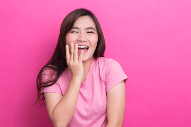istock Asian woman is happy on isolaed background 650217464