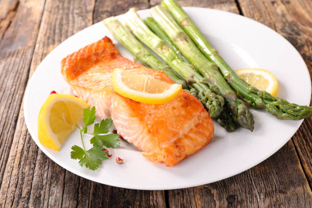istock grilled salmon and asparagus 650223280