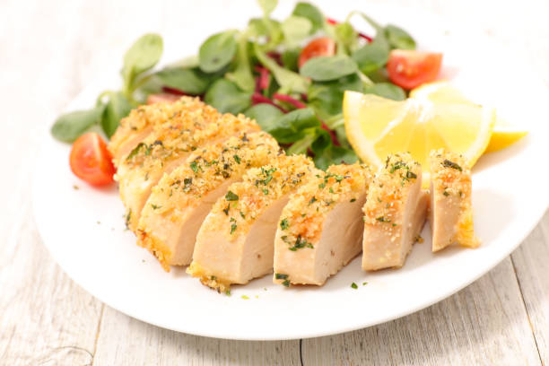 istock chicken breast with salad 650223304
