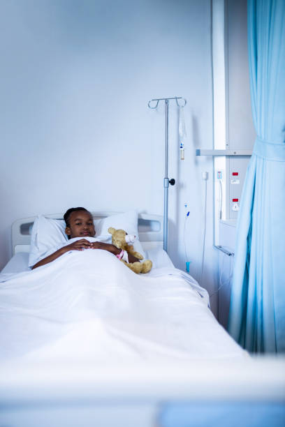 istock Patient resting on the bed at hospital 650229550