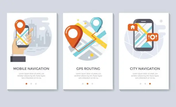 Vector illustration of Navigation and location banners.