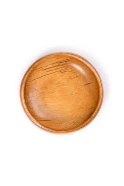 istock brown wooden plate on white background 650233336