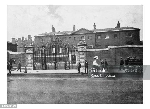 Antique Londons Photographs Devonshire House Stock Illustration - Download Image Now - Bicycle, Cycling, Old