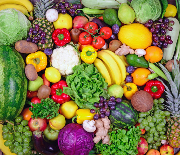istock Huge group of fresh vegetables and fruit - High quality studio shot 650246108