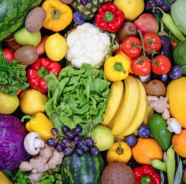 istock Huge group of fresh vegetables and fruit - High quality studio shot 650246114