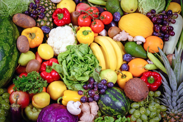 istock Huge group of fresh vegetables and fruit - High quality studio shot 650246124