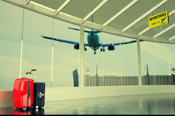 istock airport passenger corridor and colorful suitcases 650247840