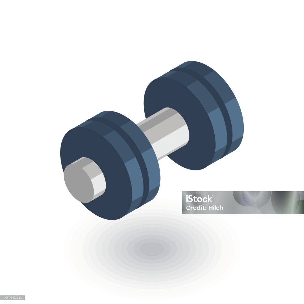 dumbbell, sport, gym isometric flat icon. 3d vector dumbbell, sport, gym isometric flat icon. 3d vector colorful illustration. Pictogram isolated on white background Dumbbell stock illustration