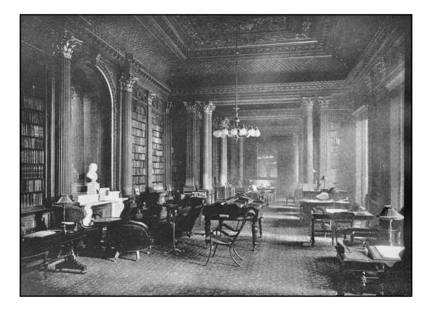 istock Antique London's photographs: The reform club, the library 650260398