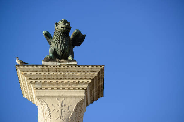 istock Saint Marks Winged Lion Venetian Symbol Column 12th Century Originally from Constantinople Venice Italy 650261108