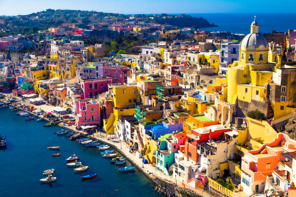 insel procida, neapel, italien - naples stock-fotos und bilder