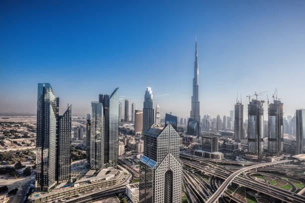 istock Dubai skyline with futuristic architecture, United Arab Emirates 650321656