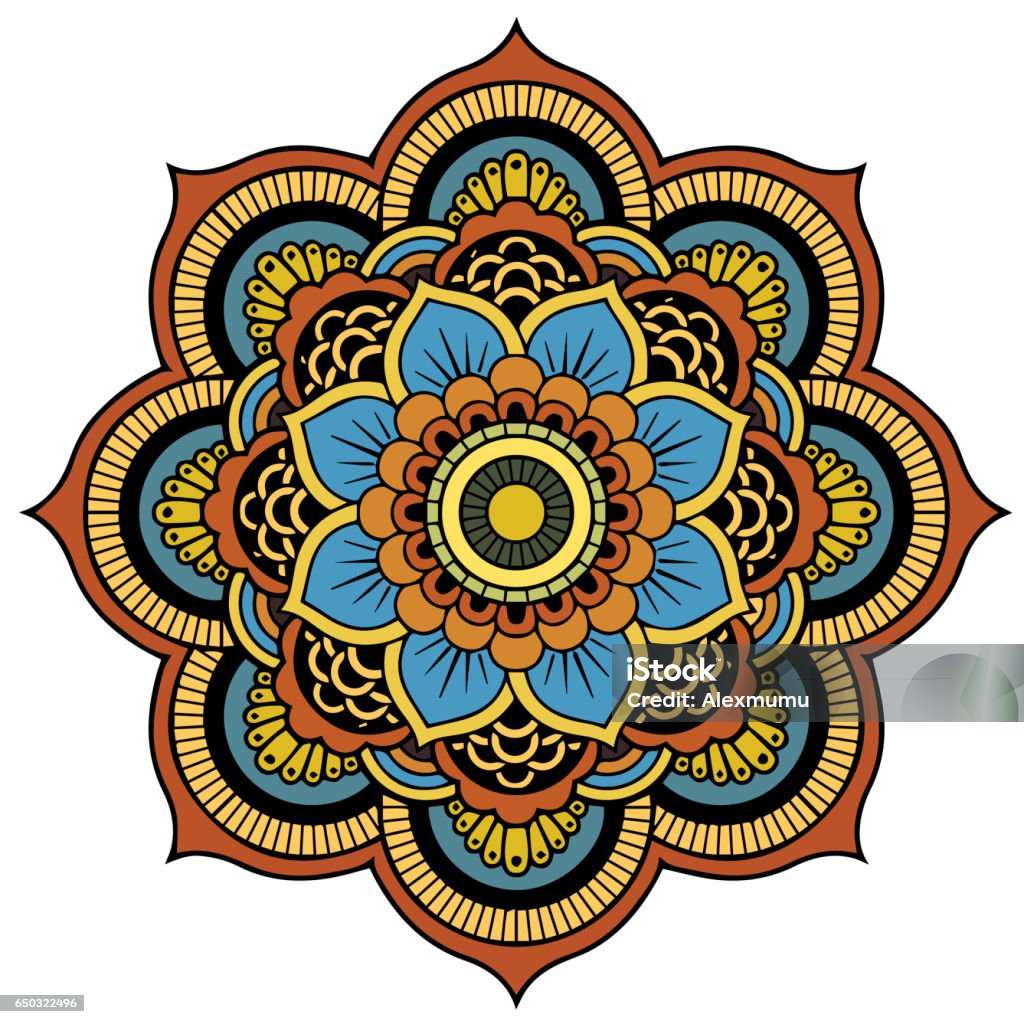 Colored mandala on the white background.Vector Antique stock vector