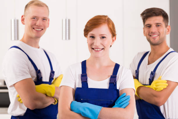 istock Satisfied team of cleaners 650426630