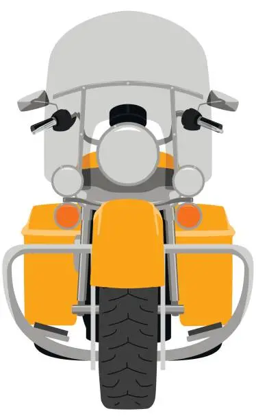 Vector illustration of Color touring motorcycle isolated vector illustration