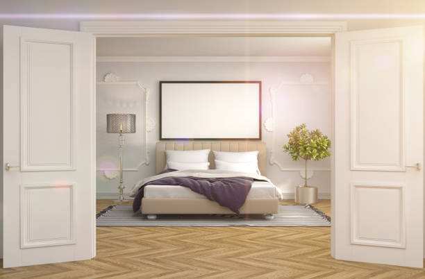 istock mock up poster frame in interior background. 3D Illustration 650464478