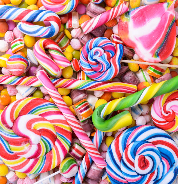 istock Multicolored background made of various colorful candies 650467798