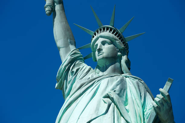 istock Statue of Liberty, blue sky in New York 650490598