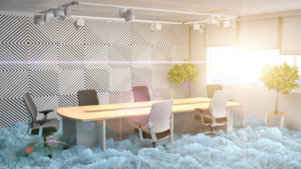 istock interior with ice. Air conditioning air cooling concept. 3d illustration 650544572