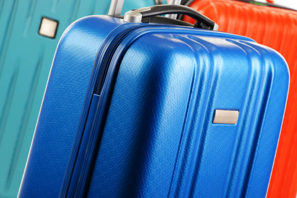 istock Plastic travel suitcases. Hand luggage 650547674