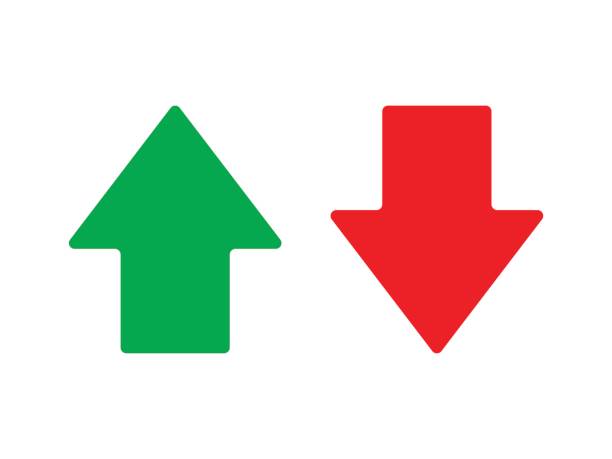 Up and down arrow vector Vector element moving down stock illustrations