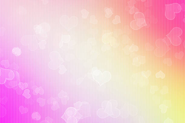 abstract boken blur heart shaped on pink yellow red colours background. - boken heart imagens e fotografias de stock