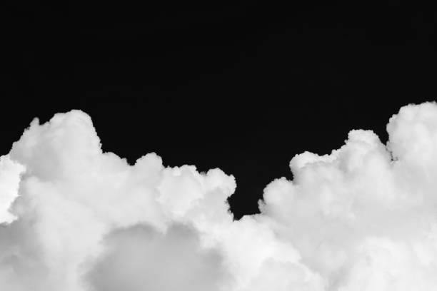 istock Cumulus clouds isolated on black background 650589296