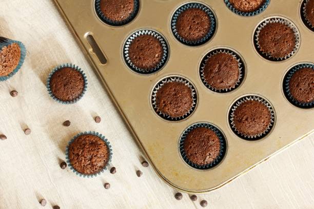 istock Homemade Brownie cupcakes in a muffin pan 650598894