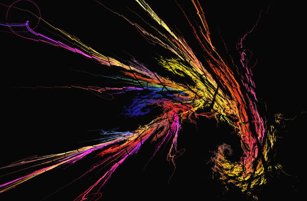 Abstract multicolored spiral fractal pattern. Computer generated graphics.