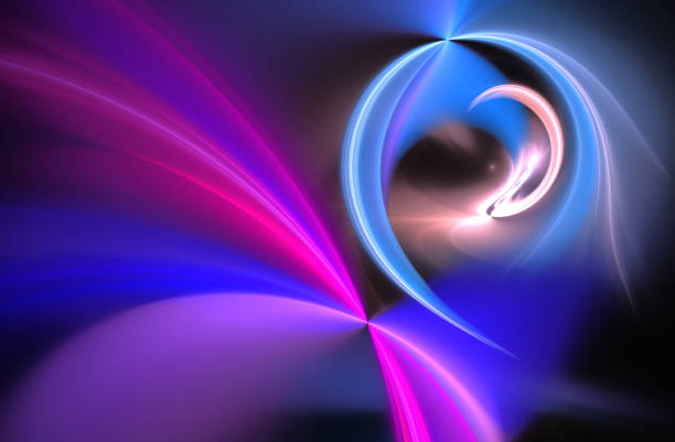 istock Abstract illustration of colorful fractal pattern on black background 650602020